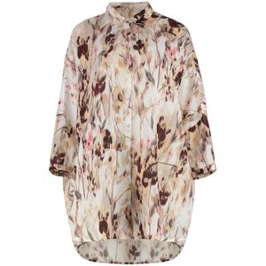 120% Lino, Dames, Blouses & Shirts, Veelkleurig, Maat: XS Linnen,