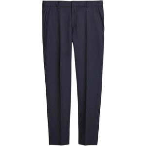Boss, Heren, Broeken, Blauw, Maat: M Wol,