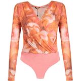 Guess - Envelop V-hals Body - Roze - Dames - Lange Mouwen