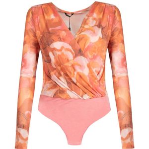 Guess - Envelop V-hals Body - Roze - Dames - Lange Mouwen