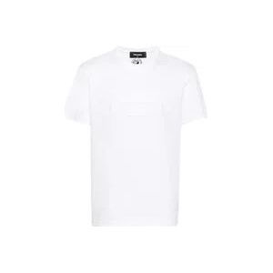 Dsquared2 Wit Logo Relief T-Shirt , White , Heren , Maat: M