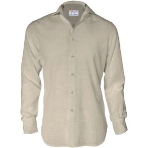 MC2 Saint Barth, Heren, Overhemden, Beige, Maat: S Linnen,