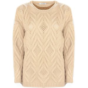 Kangra, Dames, Truien, Beige, Maat: M Wol,