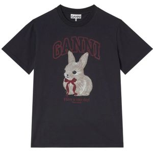 Ganni, Dames, Tops, Zwart, Maat: L