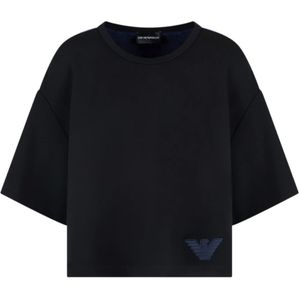 Emporio Armani, Dames, Tops, Blauw, Maat: S Viscose,