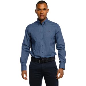 Tommy Hilfiger, Heren, Overhemden, Blauw, Maat: XS Katoen,