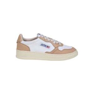 Autry Leren Sneakers Wit/Karamel Ss24 , Multicolor , Dames , Maat: 36 EU