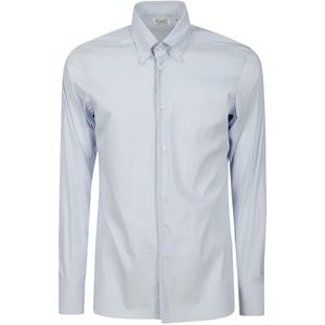 Borriello Napoli, Heren, Overhemden, Blauw, Maat: L Katoen,