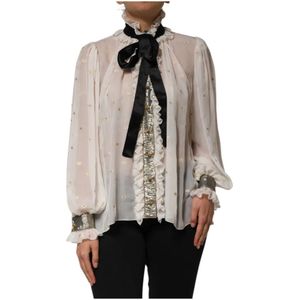 Dolce & Gabbana, Dames, Blouses & Shirts, Wit, Maat: S Zijde,