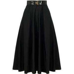 Elisabetta Franchi, Dames, Rokken, Zwart, Maat: XS Voile,