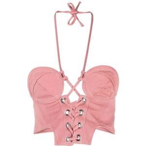 Julfer, Dames, Tops, Roze, Maat: 2XS Katoen,