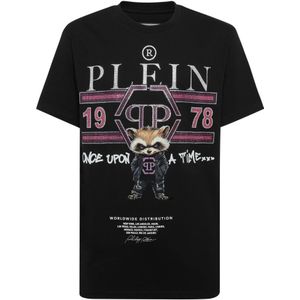 Philipp Plein, Heren, Tops, Zwart, Maat: M Katoen,