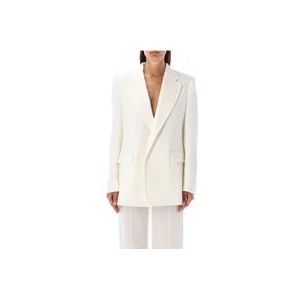 Chloé Wollen Gauze Blazer , White , Dames , Maat: M