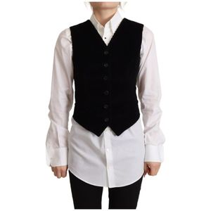 Dolce & Gabbana - V-hals Mouwloze Vest Top - Zwart