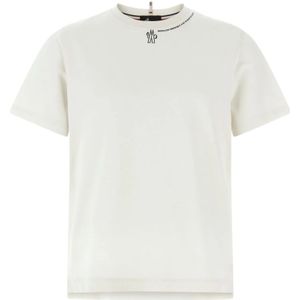 Moncler, Heren, Tops, Wit, Maat: S Zijde,