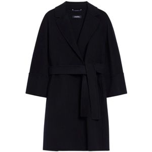 Max Mara, Dames, Mantels, Blauw, Maat: XS Wol,