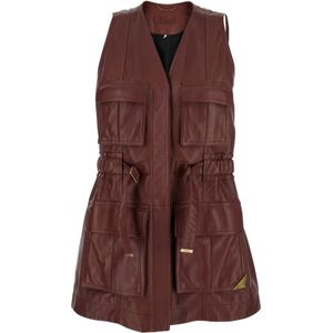 Chloé, Dames, Jassen, Rood, Maat: S Leer,