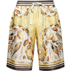 Dolce & Gabbana, Heren, Korte broeken, Beige, Maat: M Zijde,