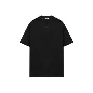 Lanvin T-shirt met logo , Black , Heren , Maat: L