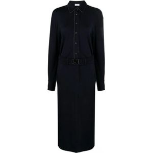 Brunello Cucinelli, Dames, Jurken, Blauw, Maat: S Wol,