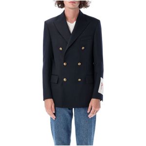 Golden Goose, Heren, Jassen, Blauw, Maat: 2XL Wol,