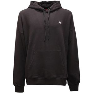 Diesel, Heren, Sweatshirts & Hoodies, Zwart, Maat: S