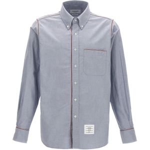 Thom Browne, Heren, Overhemden, Blauw, Maat: M Katoen,