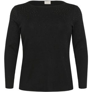 Kaffe Curve, Dames, Truien, Zwart, Maat: S Viscose,