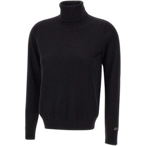 Sun68, Dames, Truien, Zwart, Maat: S Katoen,