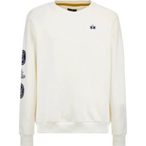 La Martina, Heren, Sweatshirts & Hoodies, Wit, Maat: S Katoen,