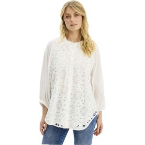 IN Front, Dames, Blouses & Shirts, Wit, Maat: XL Katoen,