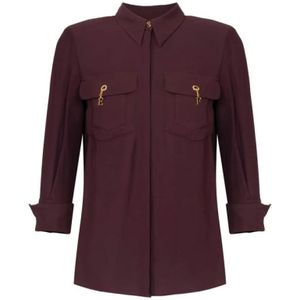Elisabetta Franchi, Dames, Blouses & Shirts, Rood, Maat: S Viscose,