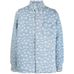 Erl, Heren, Overhemden, Blauw, Maat: S Denim,