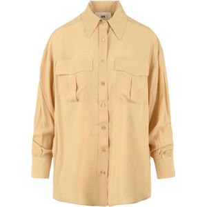 Solotre, Dames, Blouses & Shirts, Beige, Maat: XS