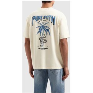 Pure Path, Heren, Tops, Beige, Maat: S Katoen,