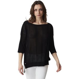 Manila Grace, Dames, Blouses & Shirts, Zwart, Maat: S