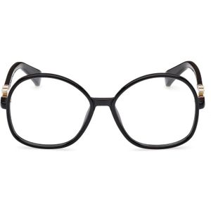 Max Mara - Zwarte Dames Optische Monturen - Plastic - Ronde Stijl - Inclusief Merkhoes