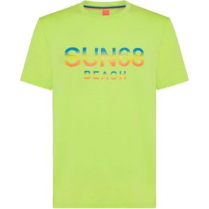 Sun68, Heren, Tops, Groen, Maat: S Katoen,