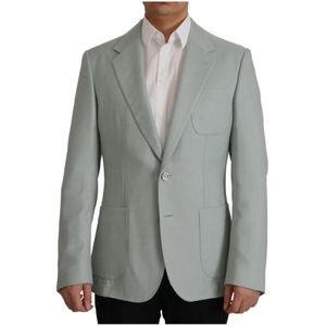 Dolce & Gabbana, Heren, Jassen, Groen, Maat: 2XL Zijde,