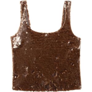 Luisa Cerano, Dames, Tops, Bruin, Maat: S Poliester,