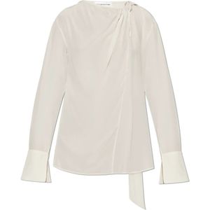 Victoria Beckham, Dames, Blouses & Shirts, Beige, Maat: M Zijde,