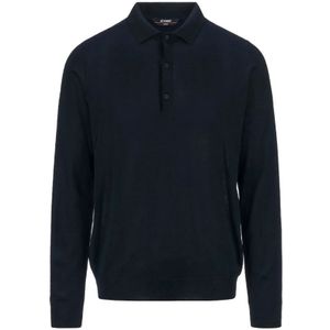 K-Way - Rey Polo Shirt - Blauw - Merinowol - Heren