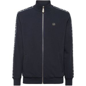 Philipp Plein, Heren, Sweatshirts & Hoodies, Blauw, Maat: S Fleece,