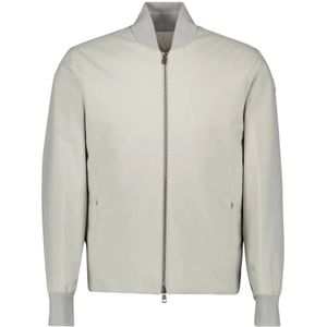 Moncler, Heren, Jassen, Grijs, Maat: L Leer,