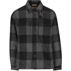 Woolrich, Heren, Overhemden, Grijs, Maat: M Wol,