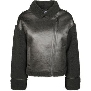 Patrizia Pepe, Heren, Jassen, Grijs, Maat: 2XL Leer,