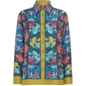 Franco Ferrari, Dames, Blouses & Shirts, Veelkleurig, Maat: M Zijde,