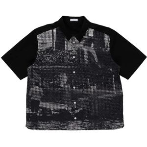 Pop Trading Company, Heren, Overhemden, Zwart, Maat: L Katoen,