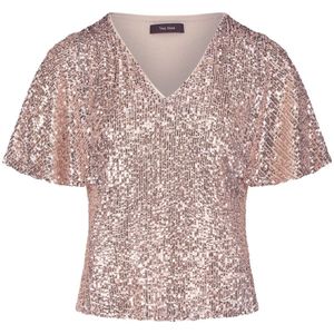 Vera Mont - Paillettenblouse - Geel - Dames - Korte Mouw