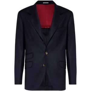 Brunello Cucinelli, Heren, Jassen, Blauw, Maat: M Wol,